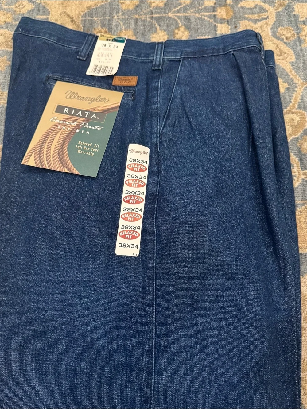 Wrangler Riata Casual Pants/Blue Denim 38x34